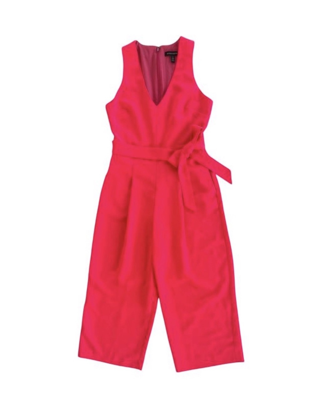 Banana Republic Neon Pink Sleeveless Cropped Wide-Leg Jumpsuit in Neon Pink